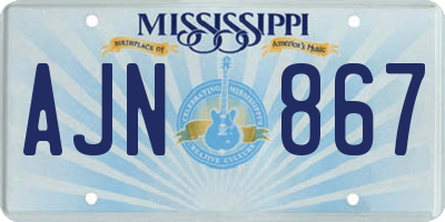 MS license plate AJN867