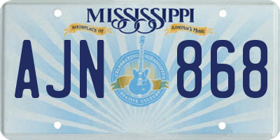 MS license plate AJN868