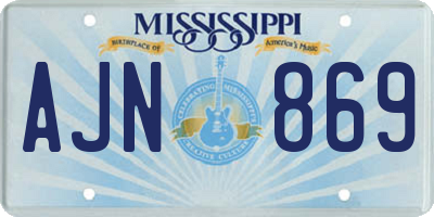 MS license plate AJN869