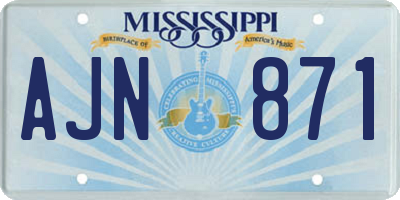 MS license plate AJN871