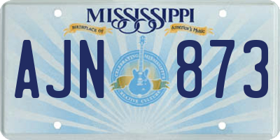 MS license plate AJN873