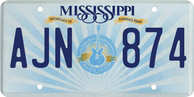 MS license plate AJN874