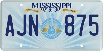 MS license plate AJN875