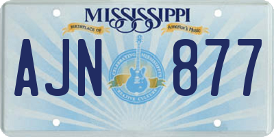 MS license plate AJN877