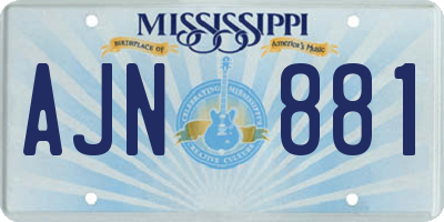 MS license plate AJN881