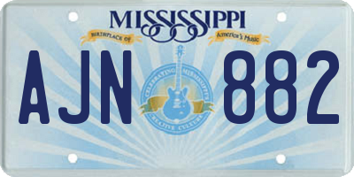 MS license plate AJN882