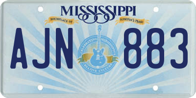 MS license plate AJN883