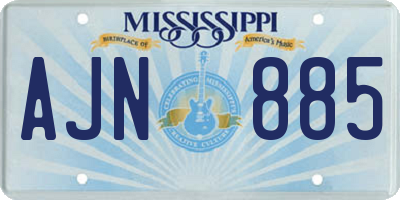 MS license plate AJN885