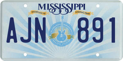 MS license plate AJN891