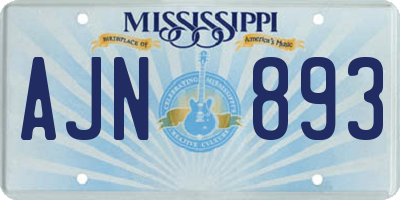 MS license plate AJN893