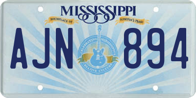 MS license plate AJN894