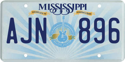 MS license plate AJN896