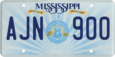MS license plate AJN900