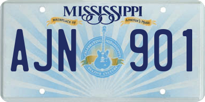 MS license plate AJN901