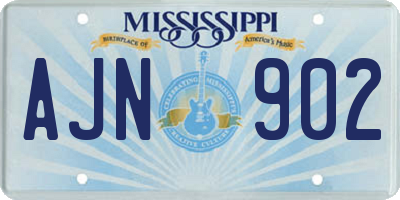 MS license plate AJN902