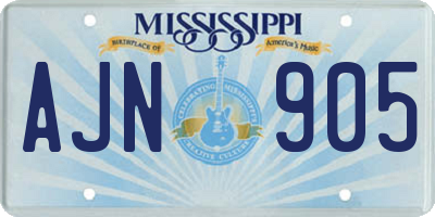 MS license plate AJN905