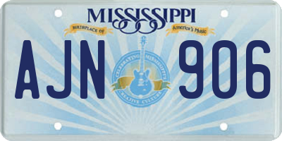 MS license plate AJN906