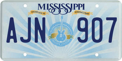 MS license plate AJN907