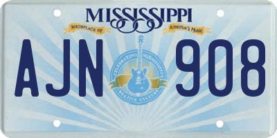 MS license plate AJN908