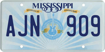 MS license plate AJN909