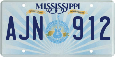 MS license plate AJN912