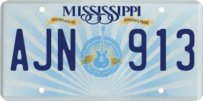 MS license plate AJN913