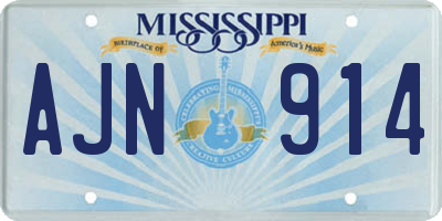 MS license plate AJN914