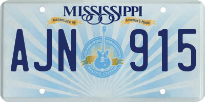 MS license plate AJN915