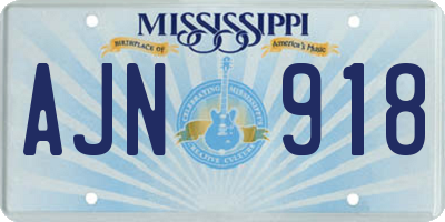 MS license plate AJN918