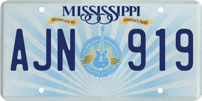 MS license plate AJN919