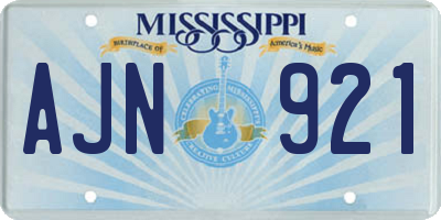 MS license plate AJN921