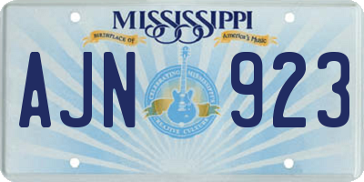 MS license plate AJN923