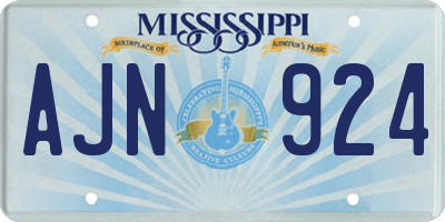 MS license plate AJN924