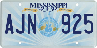 MS license plate AJN925