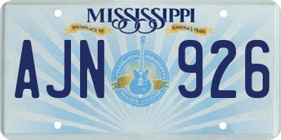 MS license plate AJN926