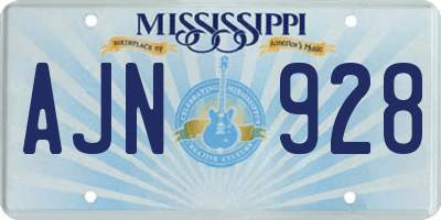 MS license plate AJN928
