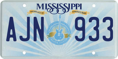 MS license plate AJN933
