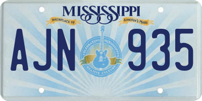 MS license plate AJN935