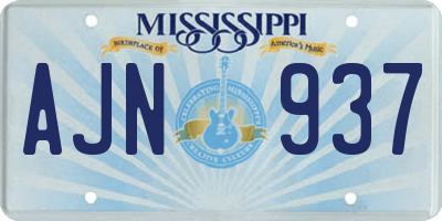 MS license plate AJN937