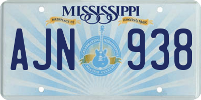 MS license plate AJN938