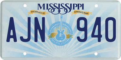 MS license plate AJN940