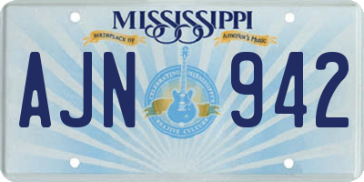 MS license plate AJN942