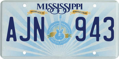 MS license plate AJN943