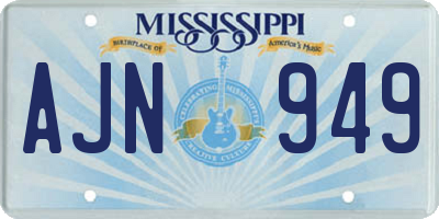 MS license plate AJN949