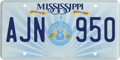MS license plate AJN950