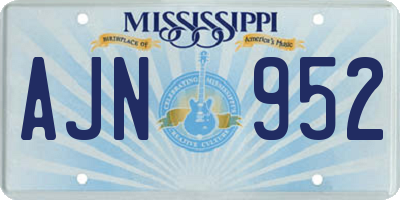 MS license plate AJN952
