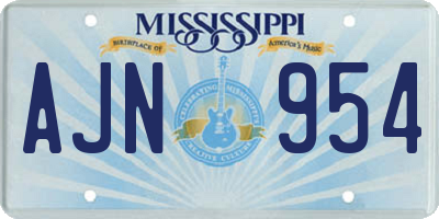 MS license plate AJN954