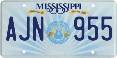 MS license plate AJN955