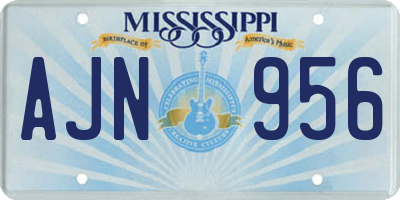 MS license plate AJN956