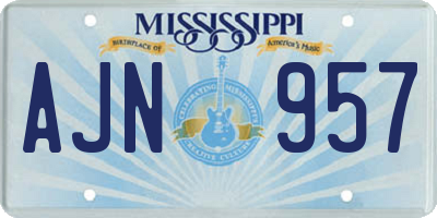 MS license plate AJN957